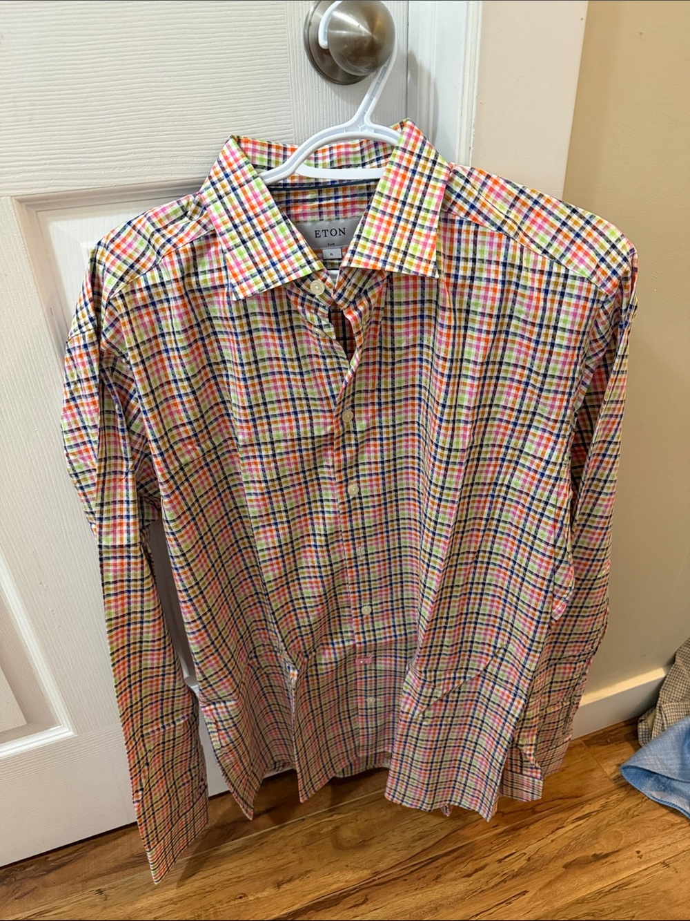 Eton Multicolor Plaid Cotton Dress Shirt